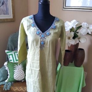 Aayushmita Embellished Green Tunic Top
